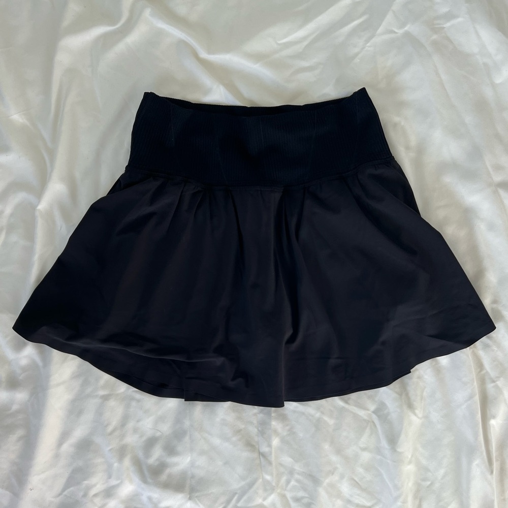 aerie Black Mini Skirt with Ribbed Waistband